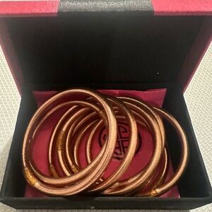 Rose Gold Budha Girl Bangles Set of 9